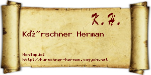 Kürschner Herman névjegykártya